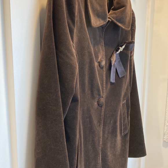 Vintage style brown Velveteen 3/4 jacket - Picture 2 of 3